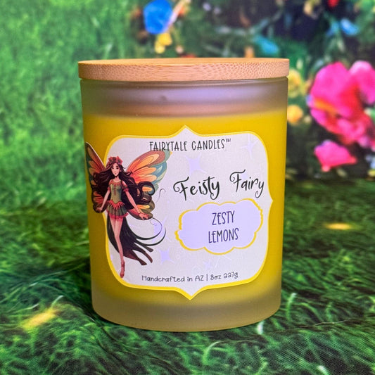 Zesty Lemons Scented Candle: Feisty Fairy